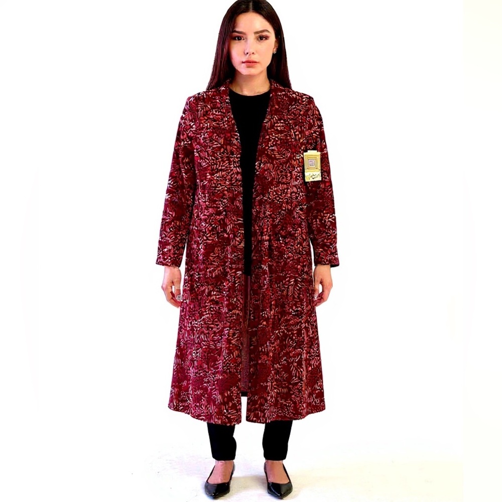 Lularoe Sarah Duster L Long Open Cardigan Jacket New NWT Red Leaves